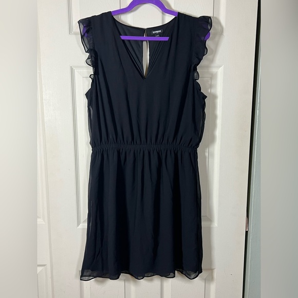 Express Dresses & Skirts - Express Black Ruffle Sleeve Mini Dress, little black cocktail dress